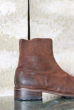 Stivaletto firmato Morgillo realizzato in pelle ingrassata color Cuoio da Uomo