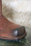 Stivaletto firmato Morgillo realizzato in pelle ingrassata color Cuoio da Uomo