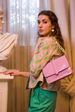 Ndb 968 Borsa Kamala M in pelle specchiata color Lavander