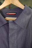 Shirt Jacket Columbus firmata New York Resident realizzata in leggero trumbler linen nella sofisticata tonalità Avio da Uomo