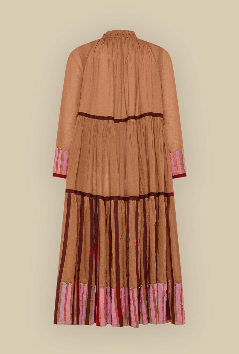 Gipsy Wide Dress firmato Niù Realizzato in pregiato voile di cotone nella calda tonalità Rumah da Donna