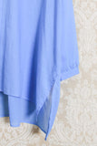 camicia di niù da donna modello over coreana in mussola di cotone indigo
