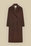Cappotto Ovetto di Niù realizzato in morbida lana nella profonda tonalità Galla Brown da Donna