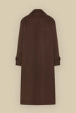 Cappotto Ovetto di Niù realizzato in morbida lana nella profonda tonalità Galla Brown da Donna