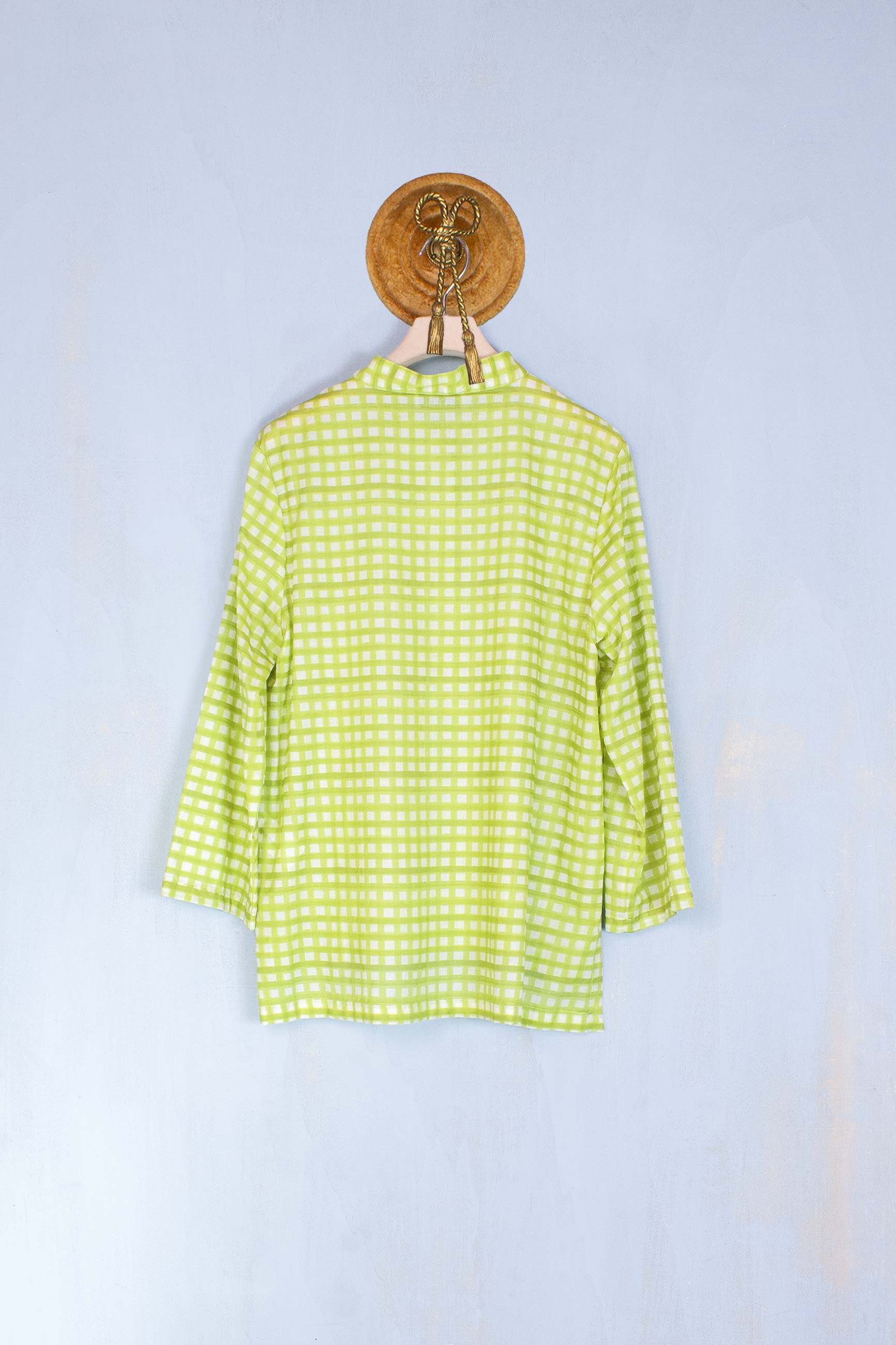 Camicia Coreana Vichy Lime