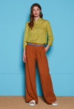 Niu Fashion Donna Camicia Coreana Vichy Lime