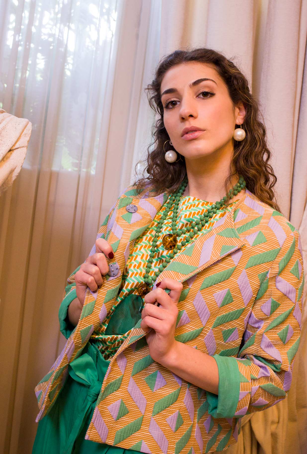 Niu Fashion Donna Giacca Bolero Weaving Maracuja