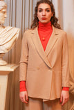 Niù fashion giacca doppio petto in lana color beige paja per la collezione autunno inverno 23