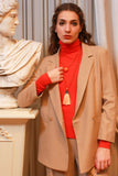 Niù fashion giacca doppio petto in lana color beige paja per la collezione autunno inverno 23