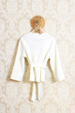 Giacca Kimono della maison niù fashon in morbido panno di lana white yeso