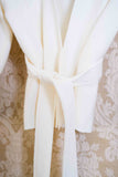 Giacca Kimono della maison niù fashon in morbido panno di lana white yeso