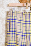 Pantalone bojan della maison niù in tartan yellow violet paja