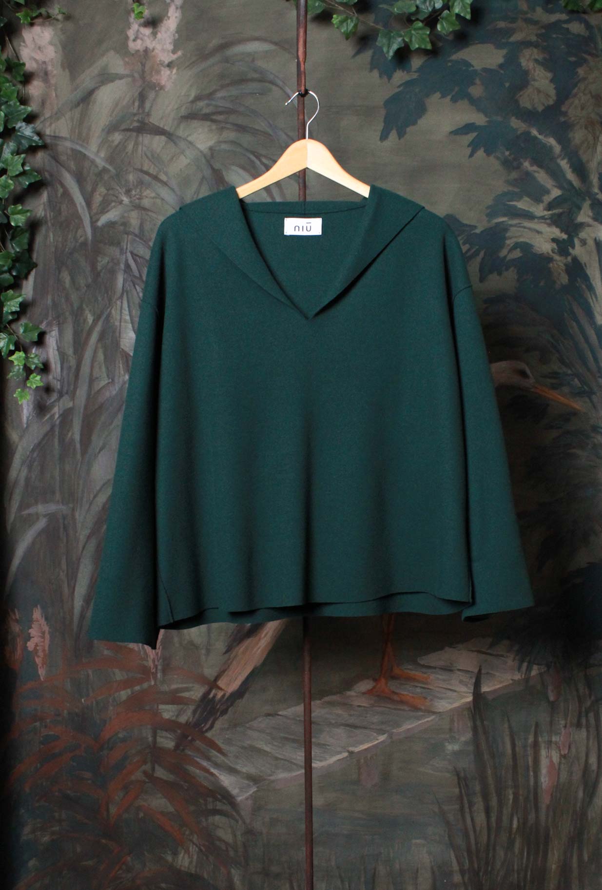 Maglia Polo di Color Matcha Green di Niù Fashion in Soft Wool da Donna