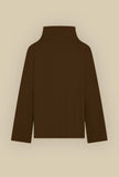Maglia Polo di Niù realizzata in morbido jersey di lana nell’esclusiva tonalità Galla Brown da Donna