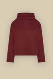 Maglia Cappetta di Niù tonalità Granate Red realizzata in morbido jersey di lana da Donna