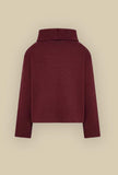 Maglia Cappetta di Niù tonalità Granate Red realizzata in morbido jersey di lana da Donna