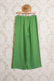 Pantalone bojan donna di niù in lino verde cedro ss24