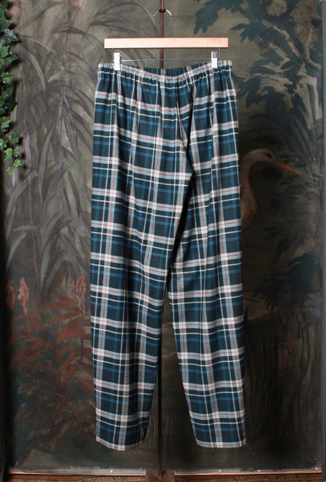 Pantalone Bojan della Maison Niù di Lana color Tartan Matcha Green da Donna