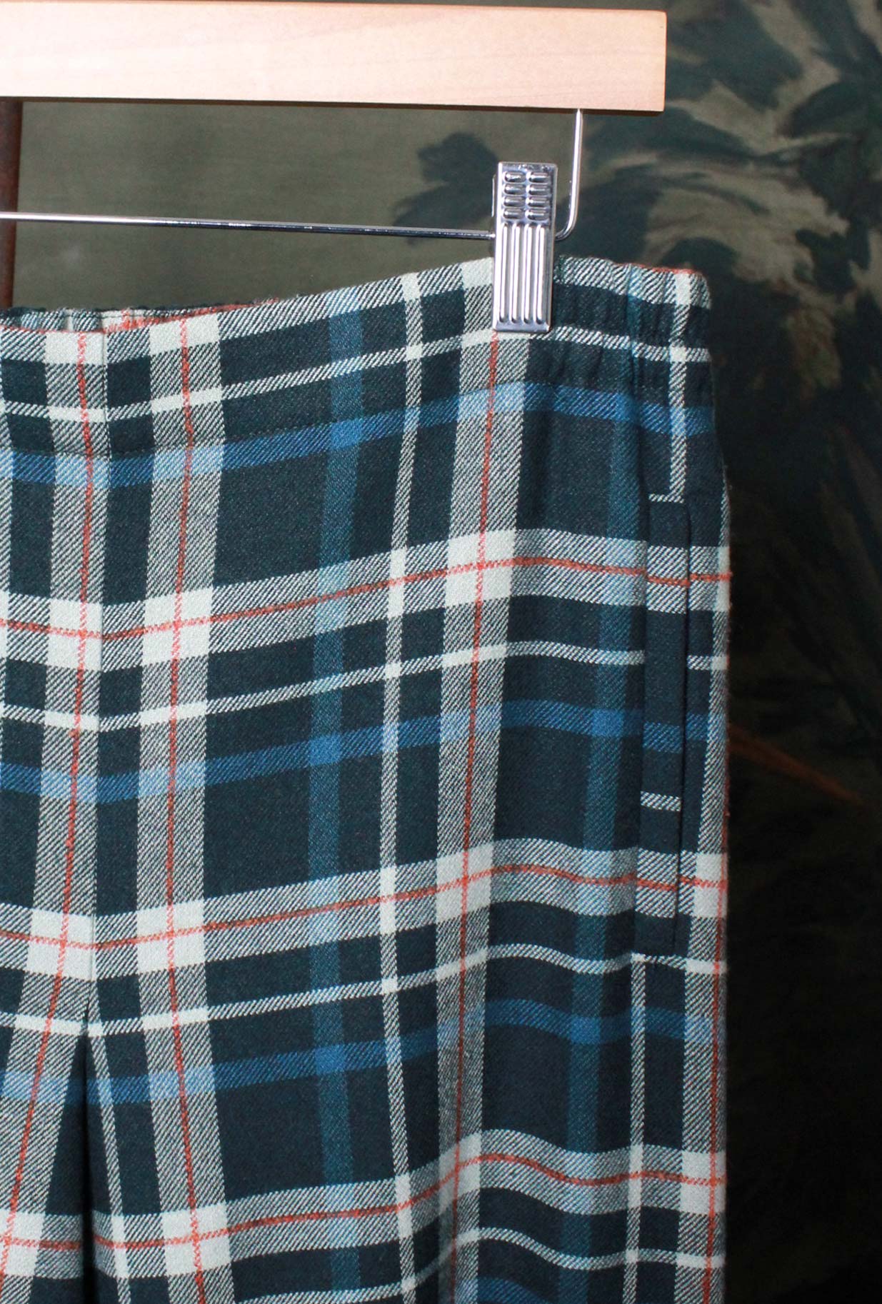 Pantalone Bojan della Maison Niù di Lana color Tartan Matcha Green da Donna
