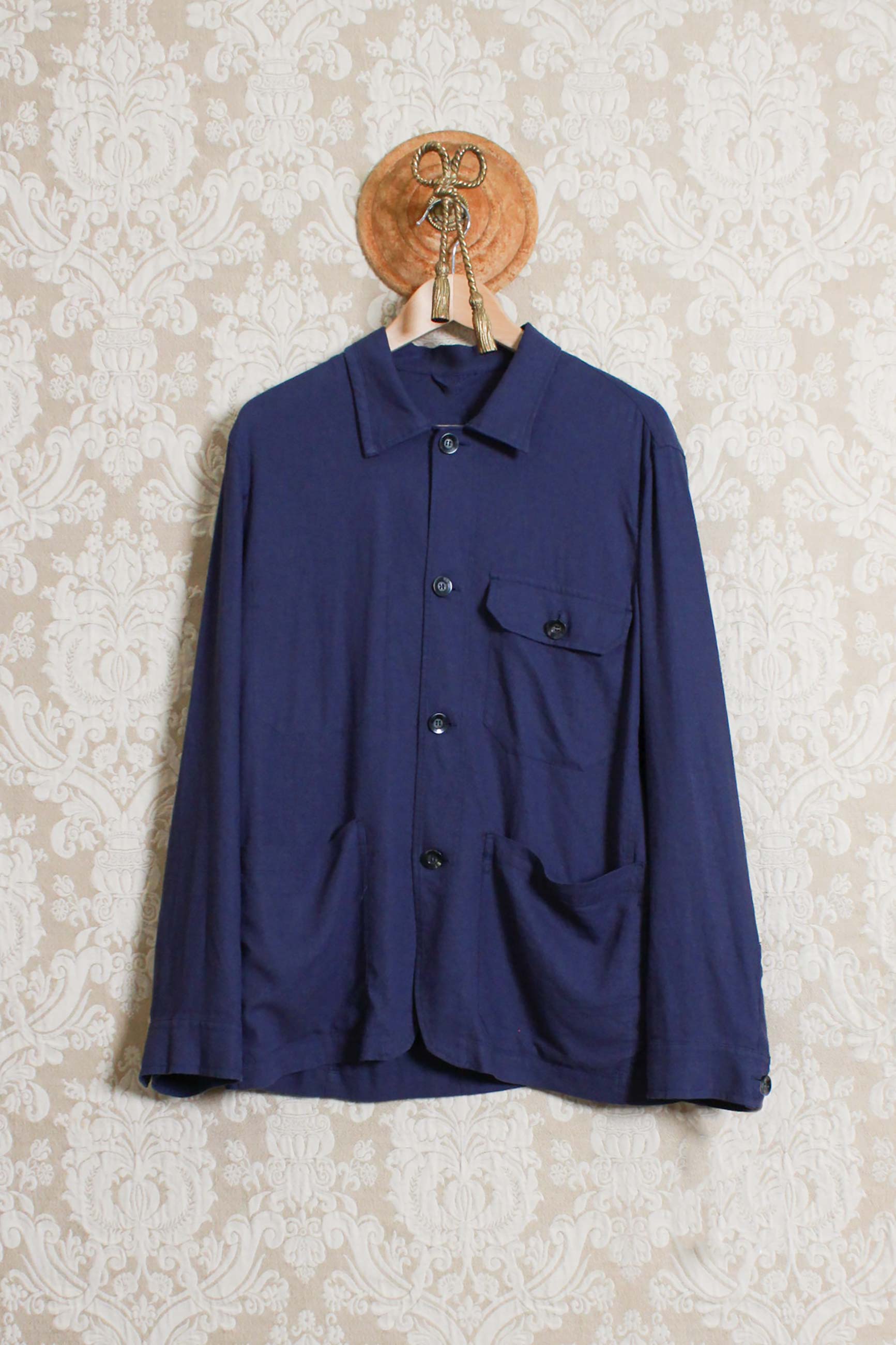 work jacket in lino da uomo di officina 36 color night blue ss24