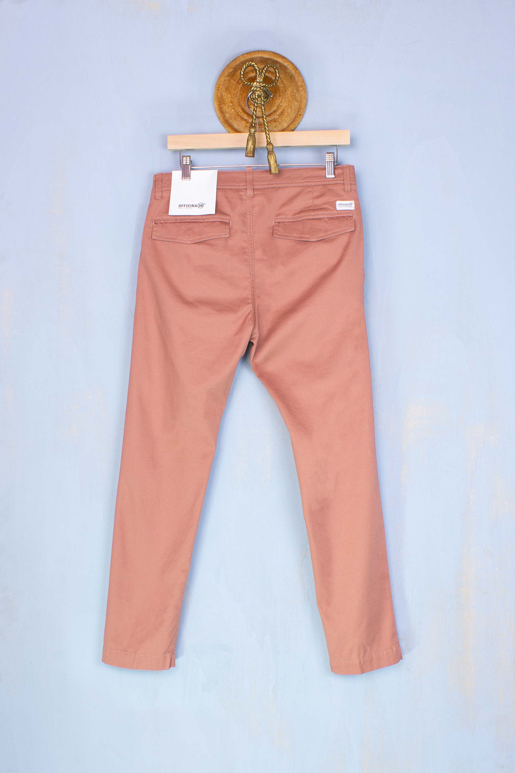 Pantalone Chino Africo Piquet Rosa Antico