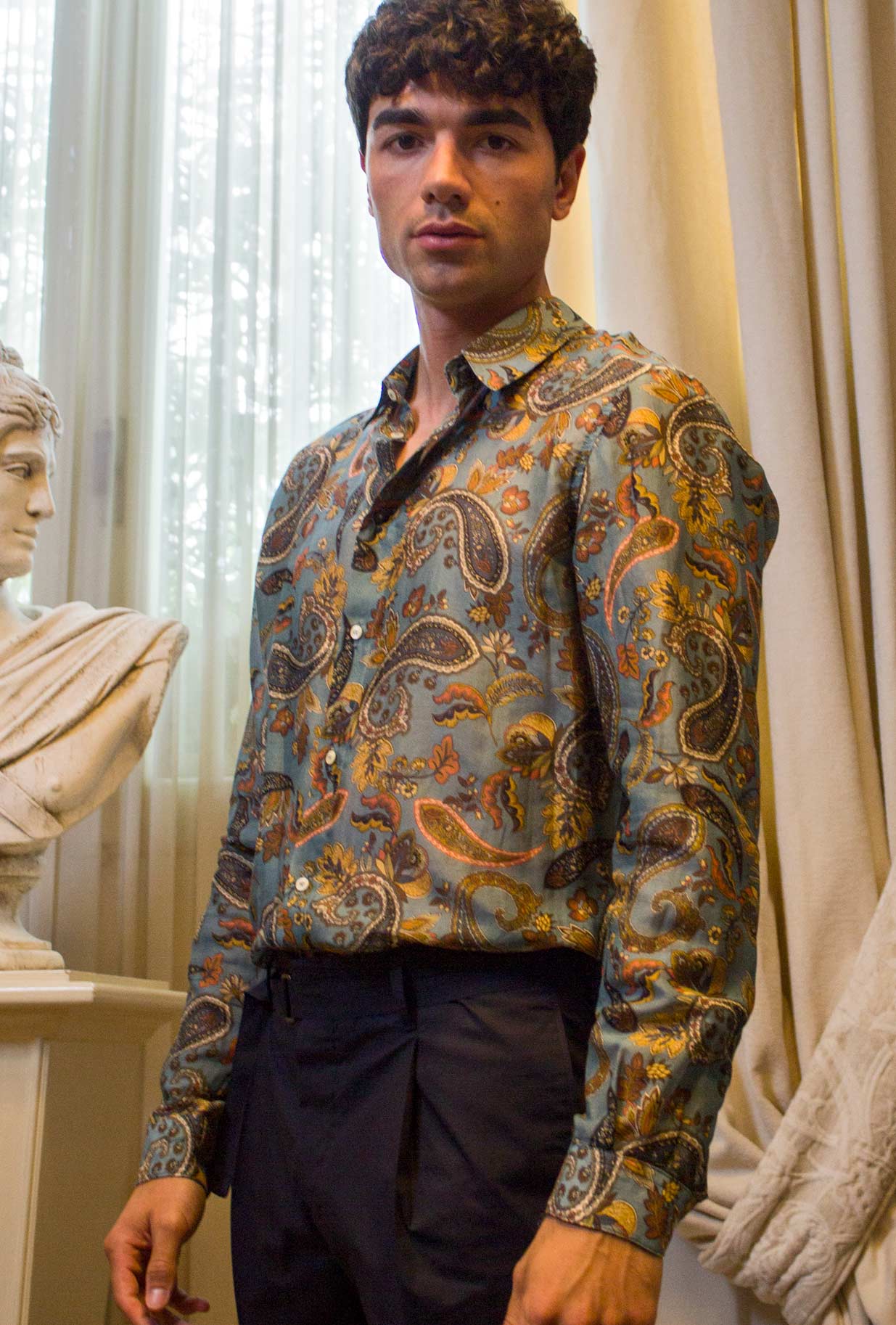Officina 36 Uomo Camicia Marcel Paisley Sky