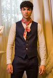 Officina 36 Uomo Gilet Gallico Puro Lino color Blu Navy