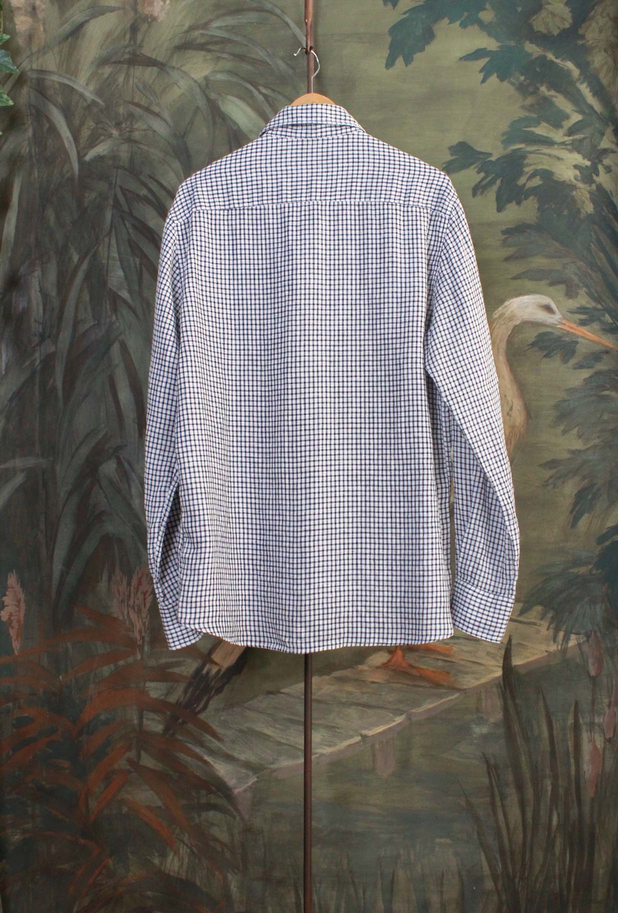 Camicia Clancy di Original Vintage Style realizzata in pregiato lino nell’intramontabile nuance White-blue  da Uomo