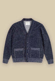 Cardigan Apple di Original Vintage Style realizzato in pregiata lana Casentino nella sofisticata tonalità Blue Melange da Uomo