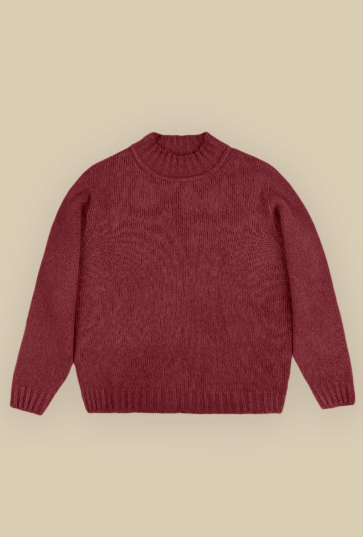 Maglione Oberon di Original Vintage Style realizzato in pregiata lana vergine nell’intensa tonalità Ciliegia da Uomo
