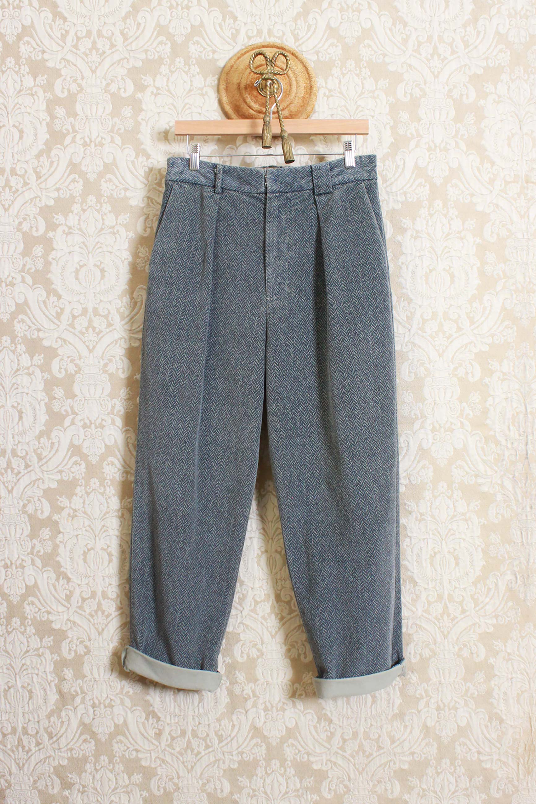 Pantalone Original Vintage Style in velluto herringbone color stone collezione uomo fw23
