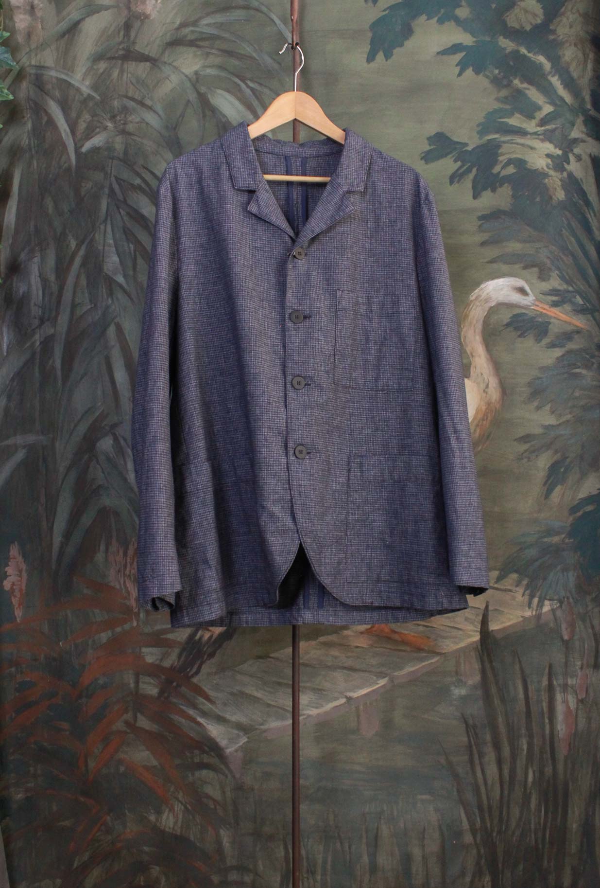 Work Jacket Holden firmata Original Vintage Style con la fantasia Micro Squared Denim nella sofisticata tonalità Japan Ink da Uomo