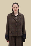 Boxy Jacket In Twisted Tartan Wine