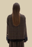 Boxy Jacket in Twisted Tartan di Phisique du Role nella profonda tonalità Wine da Donna