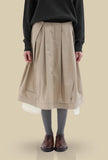 Gonna in Twill Di Cotone Camel