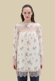 Ironed Pleated Dress di Phisique Du Role realizzato con il delicato motivo floreale Sky Bouquet da Donna