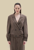 Bomber Jacket di Phisique Du Role realizzata in pregiata flanella di lana e viscosa nell’esclusiva tonalità Kasha