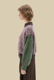 Maglia Girocollo Multicolor di Phisique du Role realizzata in pregiato filato di alpaca macromouliné da Donna