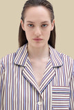 Camicia Pajama di Phisique Du Role realizzata nella raffinata fantasia Regimental Striped nella delicata nuance Avorio