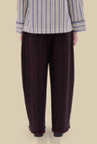 Pantalone Kyoto di Phisique Du Role realizzato in un pregiato blend di lana e cotone nella raffinata fantasia Striped Wine da Donna