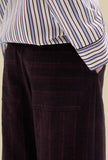 Pantalone Kyoto di Phisique Du Role realizzato in un pregiato blend di lana e cotone nella raffinata fantasia Striped Wine da Donna