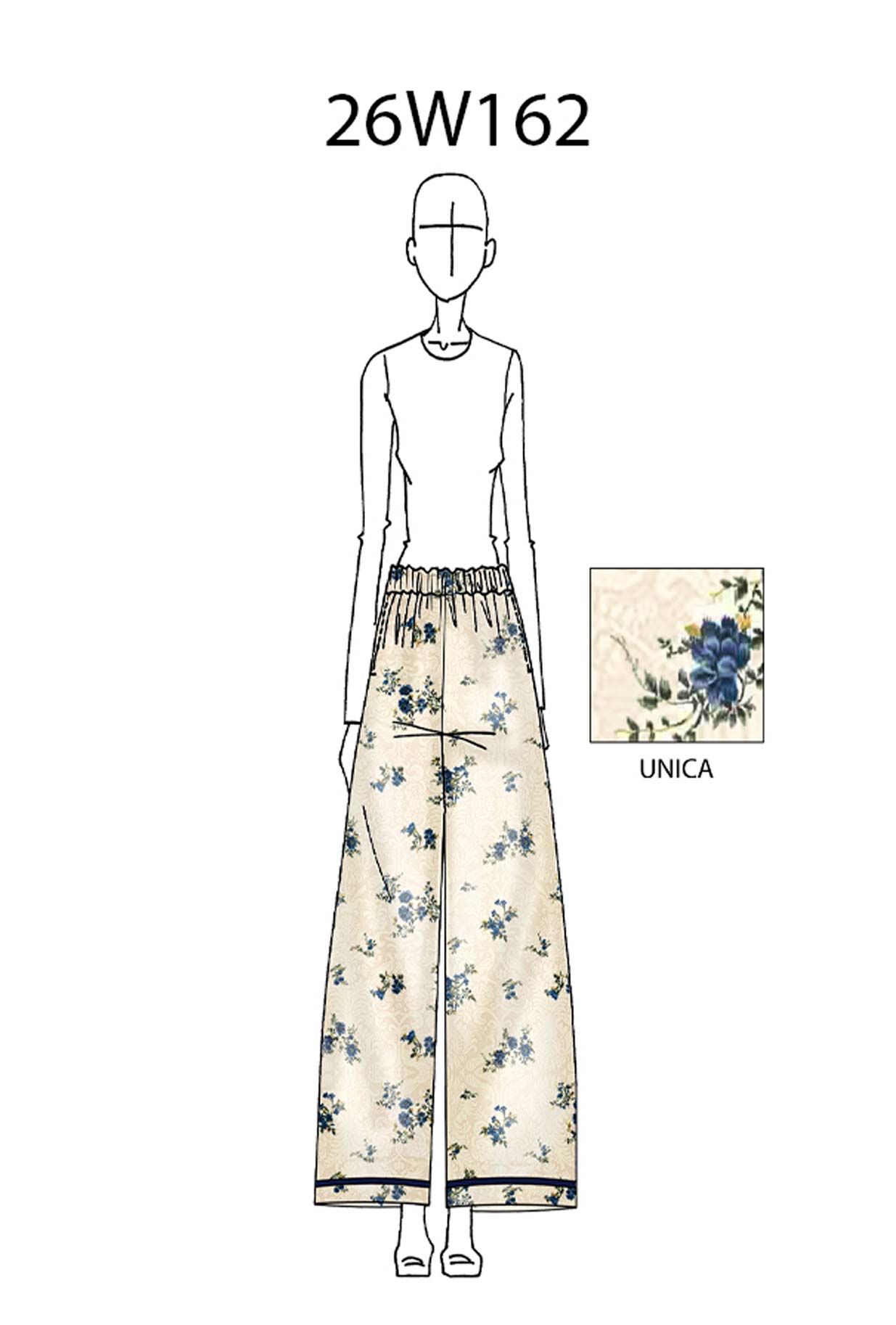 Pantalone Pajama di Phisique Du Role realizzato in prezioso jacquard con floreale Sky Bouquet