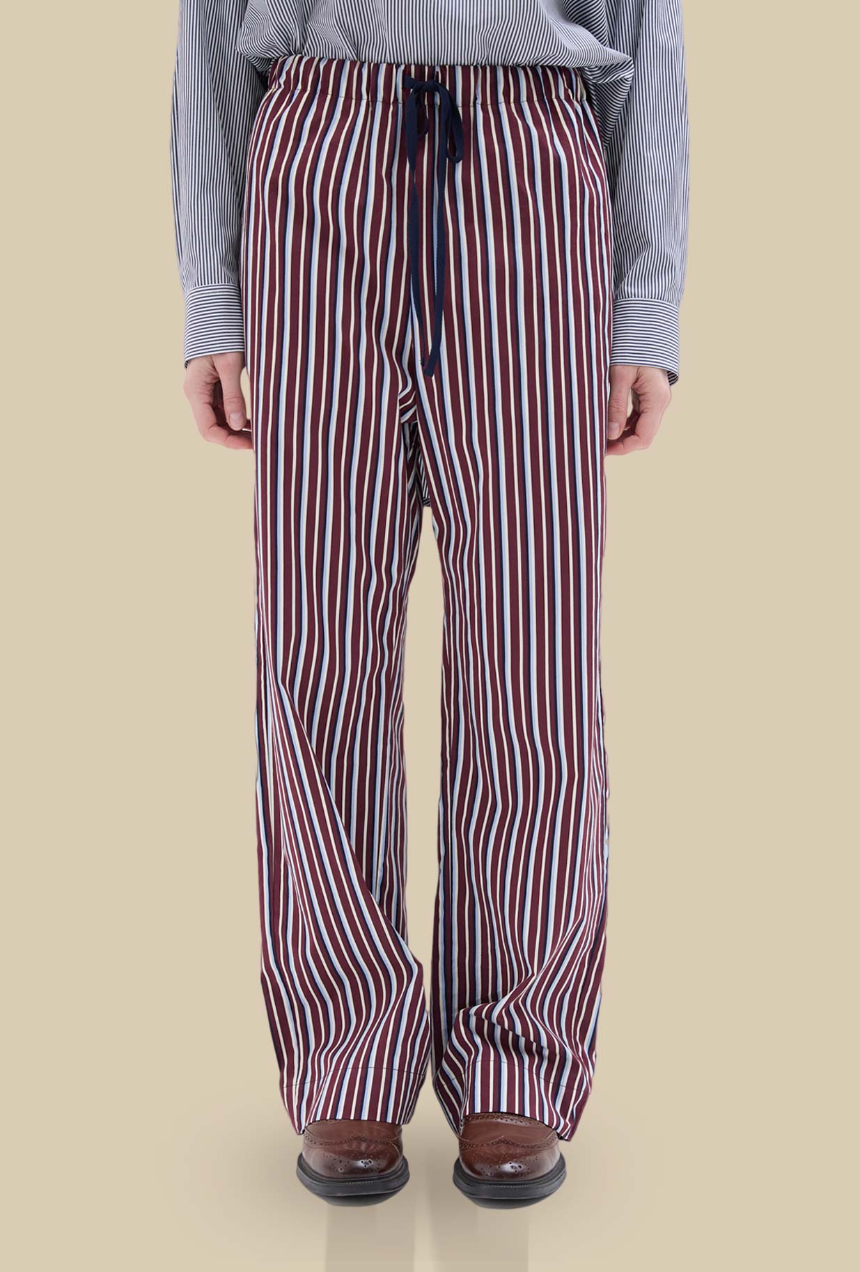 Pantalone Pajama Striped Regimental Bourgogne