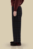 Panta-palazzo/Pantalone Venezia di Phisique du Role realizzato in pregiato blend di lana e cotone nell’intramontabile fantasia Check da Donna