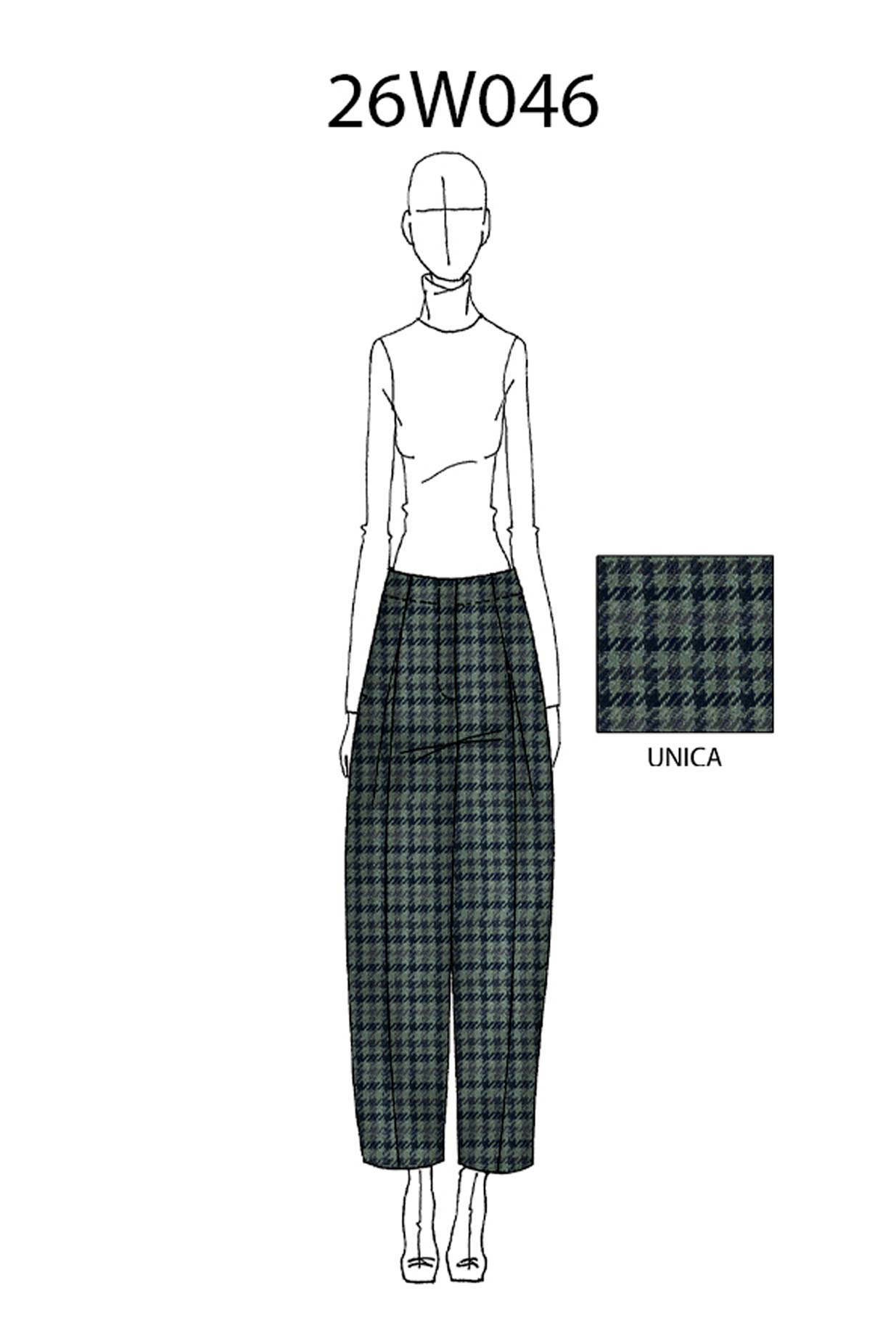 Pantalone Kyoto di Phisique Du Role realizzato in un pregiato blend di lana e cotone nella raffinata fantasia Pied de Poule da Donna