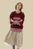 Maglia m/c Striped Wine