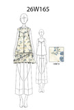 Ironed Pleated Top in Organza Sky Bouquet