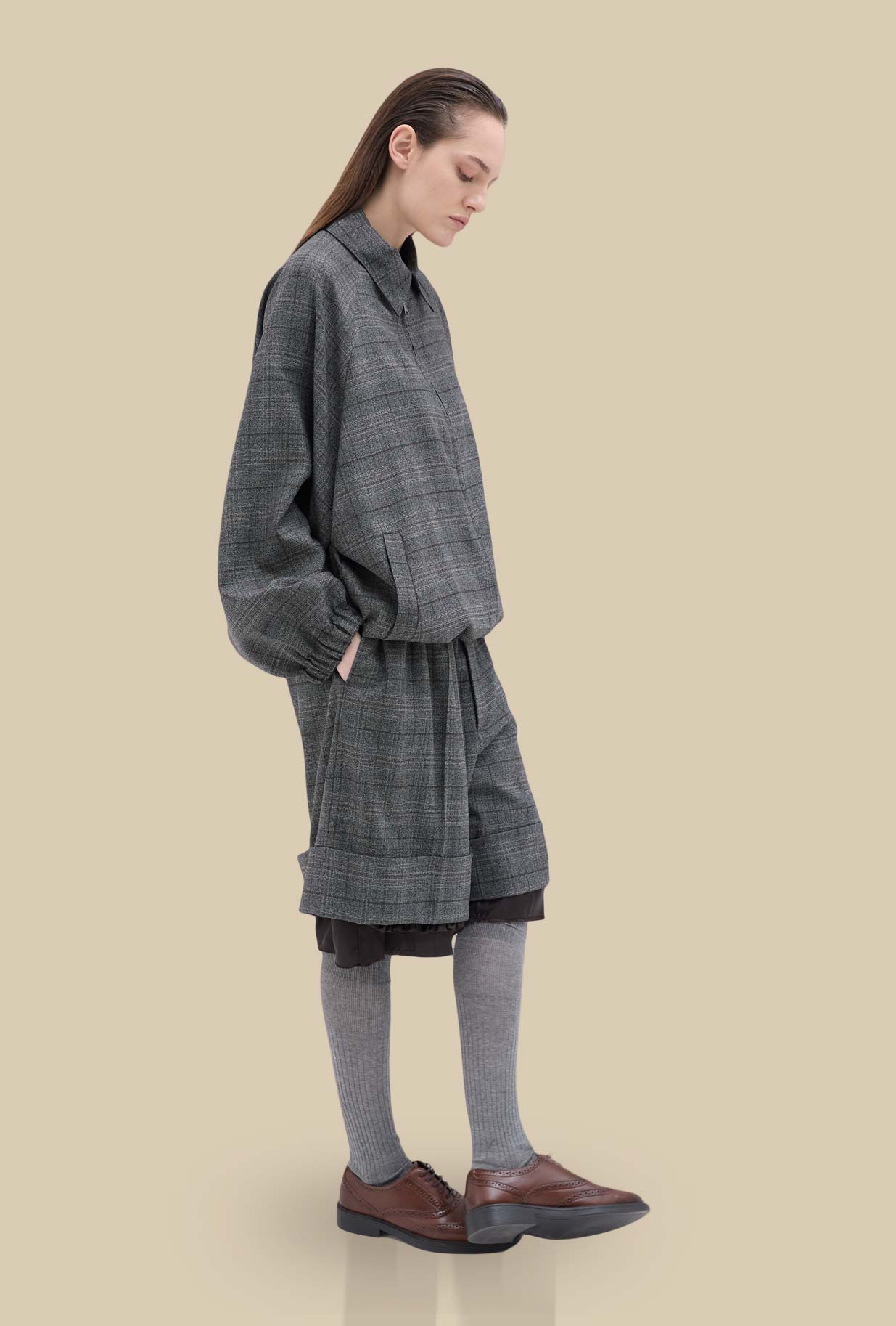 Over Bomber By-Dinamic di Phisique du Role nell’inedita fantasia Check da Donna