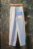 Pantalone Jogger Cotton-Silk Barrè di Phisique du Role con nuance bianche e blu Unisex