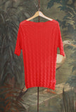 Top Crinckle Damier Cotton Red